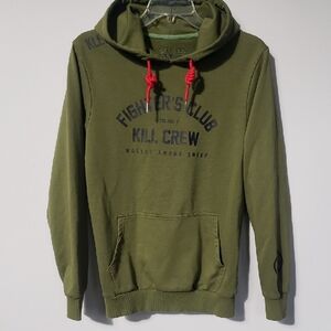 Kill Crew Fighter's Club Hoodie Men's S Olive Lightweight Breathable Training